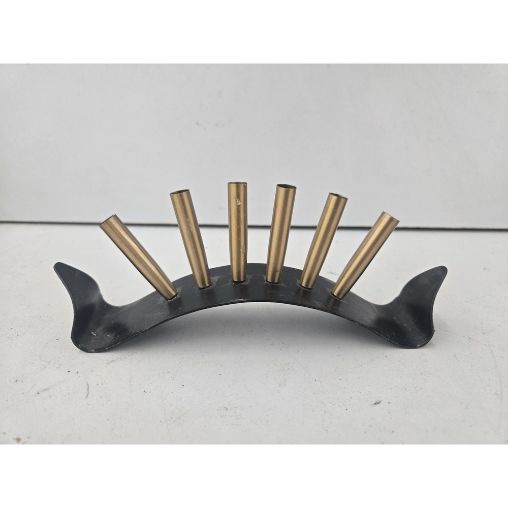 MCM 6 Slot Skinny Taper Candle Holder – Black Metal Arch Candelabra